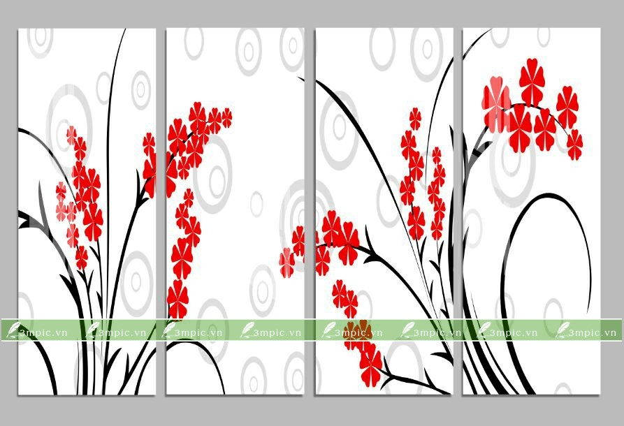 tranh treo tường hiện đại bộ 3 tấm  (443) 