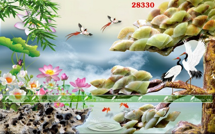 Tranh Hạc 3D 28330