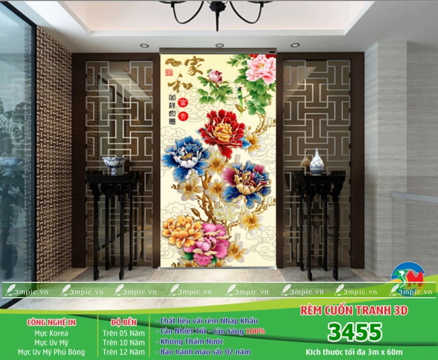 Rèm Cuốn Tranh Rèm Dọc 3455