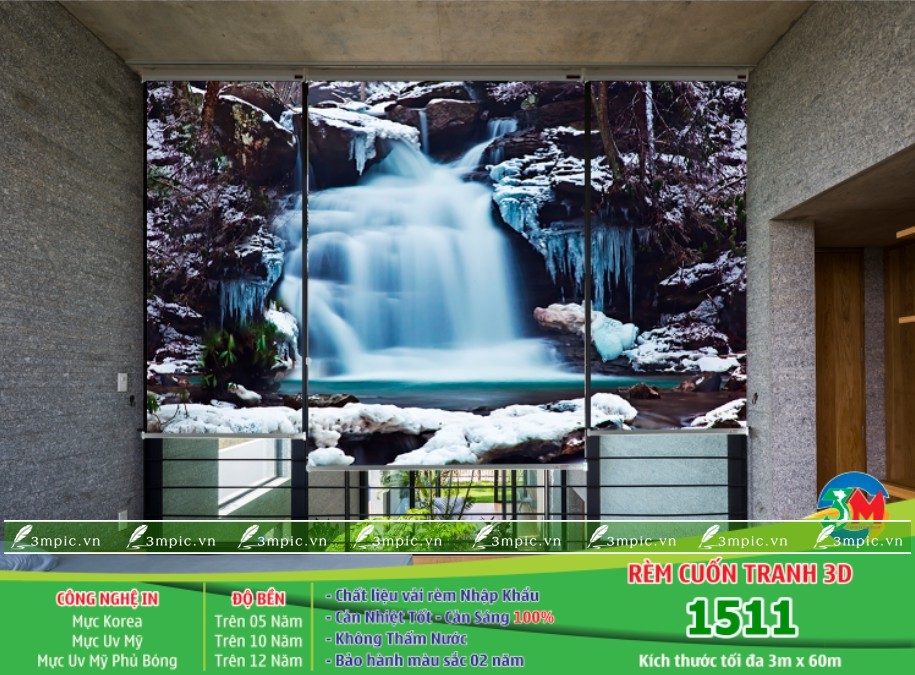  Rèm Cuốn Tranh Thác Nước 1511