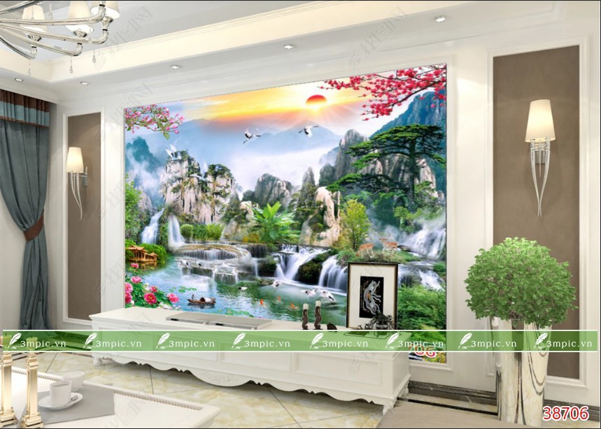 Tranh Sơn Thủy 3D 38706