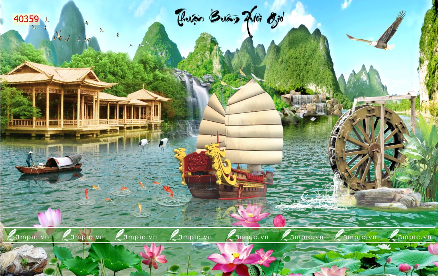 Tranh Sơn Thủy 3D 40359