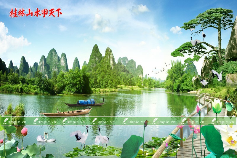 Tranh Sơn Thủy 3D 2849