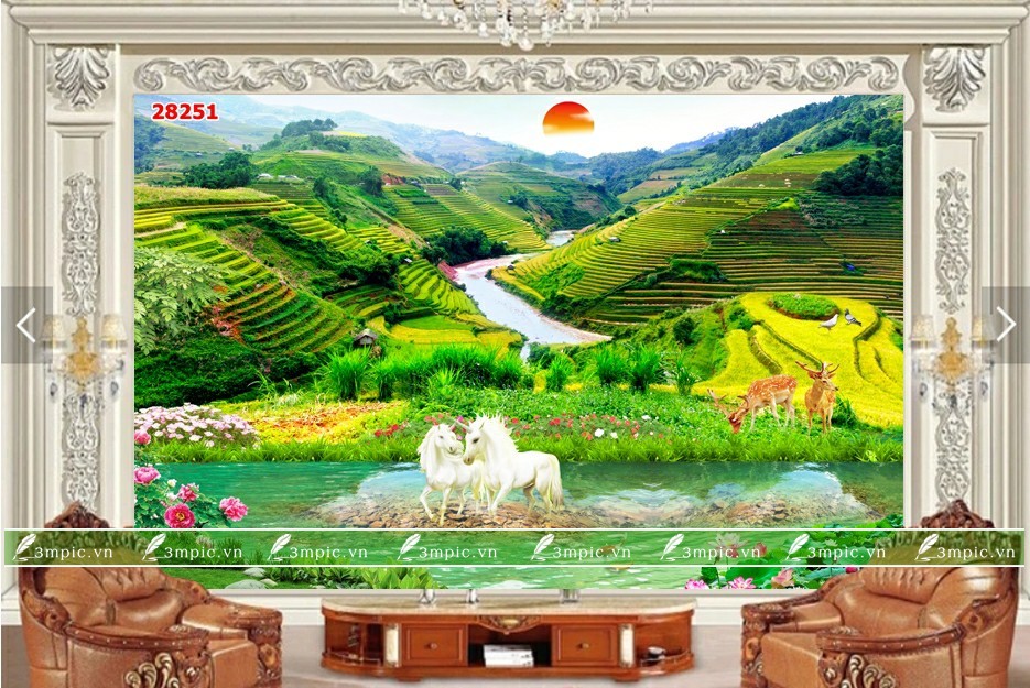 Tranh Sơn Thủy 3D 28251