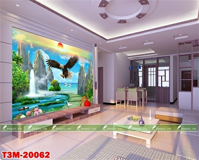 Tranh dán tường phong thủy 3D